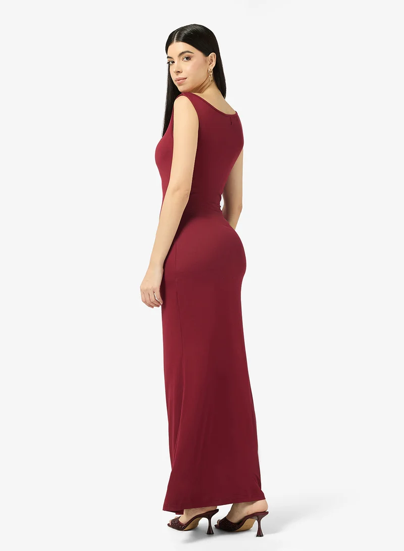 ELLA Aysmmetric Neck Bodycon Dress